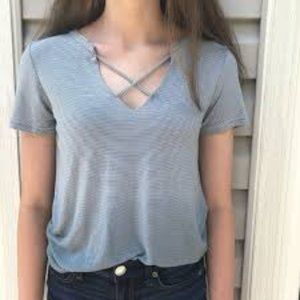 Lilac Criss Cross Tee